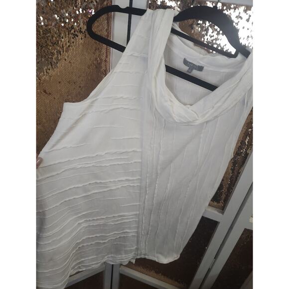 Habitat Clothes To Live In White Sleeveless Top Small Cotton Linen Blend - Picture 6 of 13
